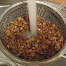 rinse lentils