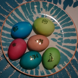 Dye coloured eggs