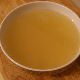cooked chicken broth